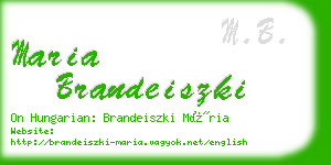 maria brandeiszki business card